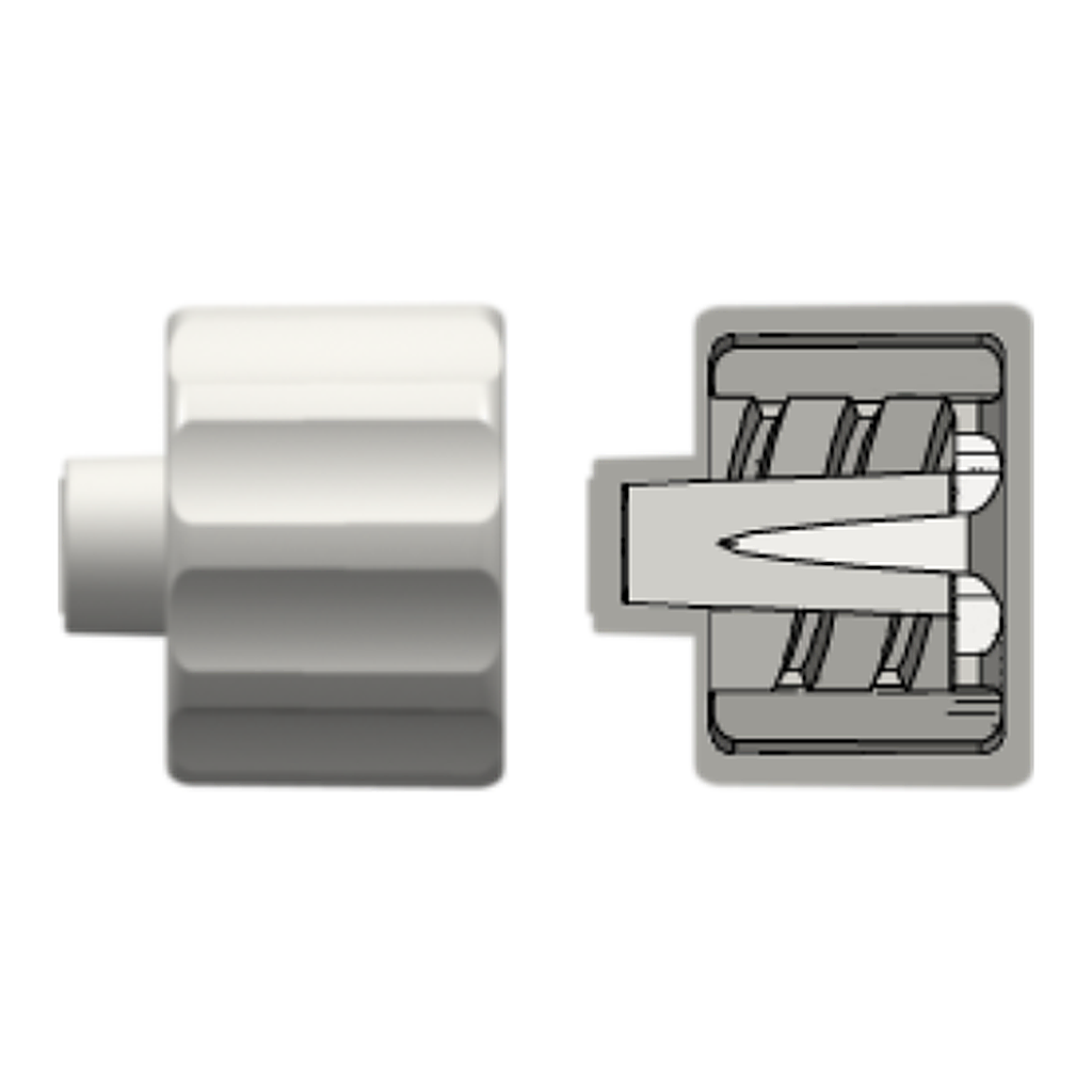 Male Luer Integral Lock Ring Plug, Closed at Luer Tip