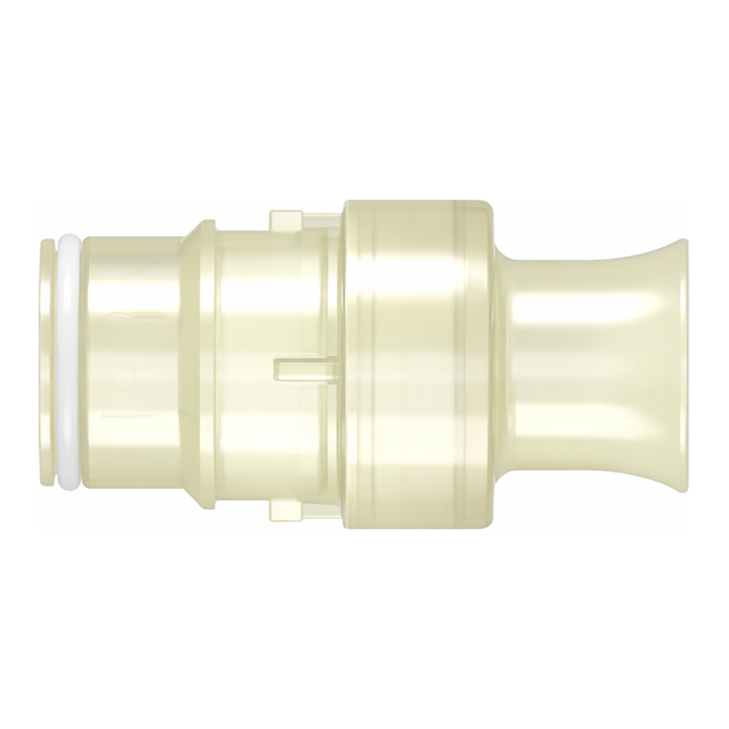 Spaulding Series Aseptic Disconnect Male Plug Connector, Animal-Free PolySulfone, Silicone O-Ring