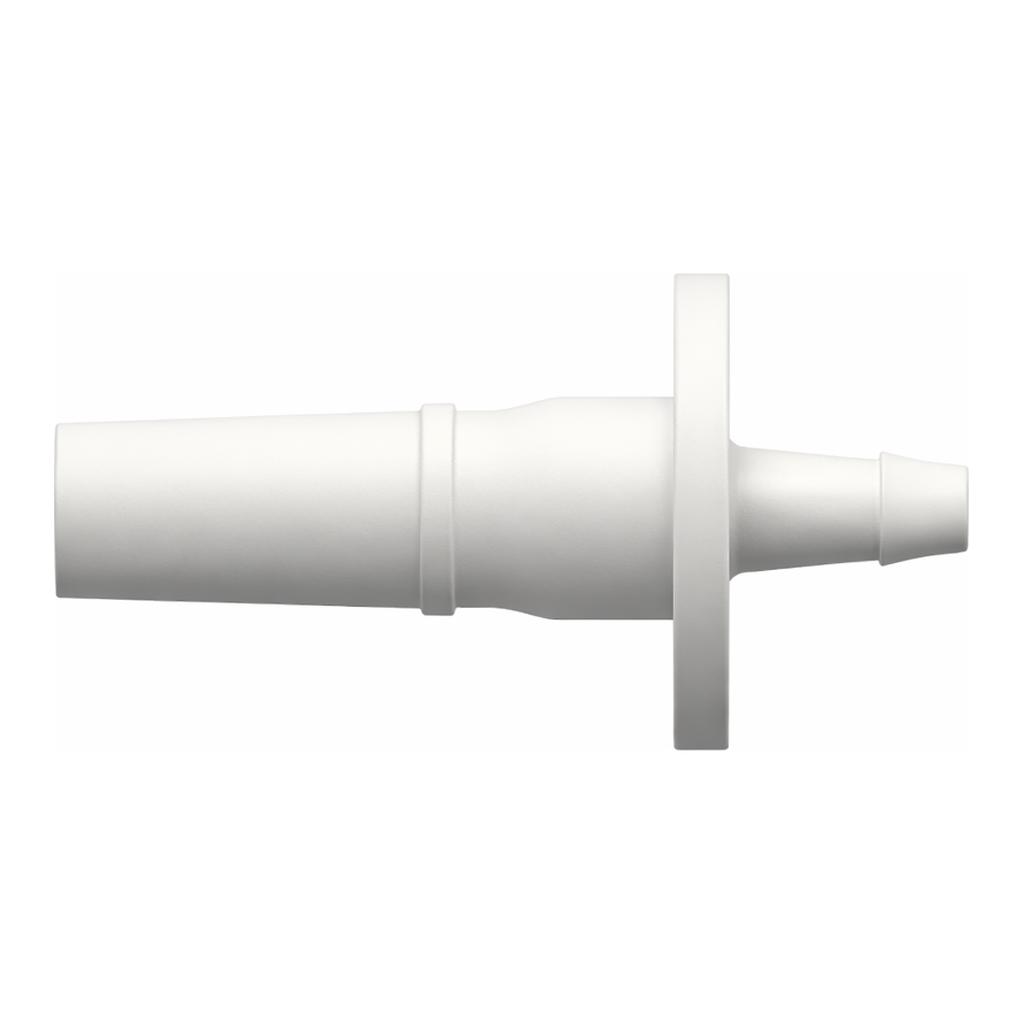 Male Luer to 500 Series Barb, 1/16` (1.6 mm) ID Tubing (May be used with separate rotating lock ring; FSLLR)