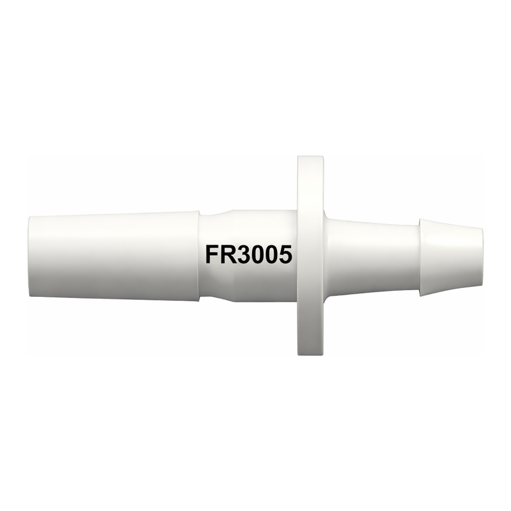 Male Luer to 500 Series Barb, 1/8` (3.2 mm) ID Tubing (May be used with separate stationary lock ring; FSLLR)