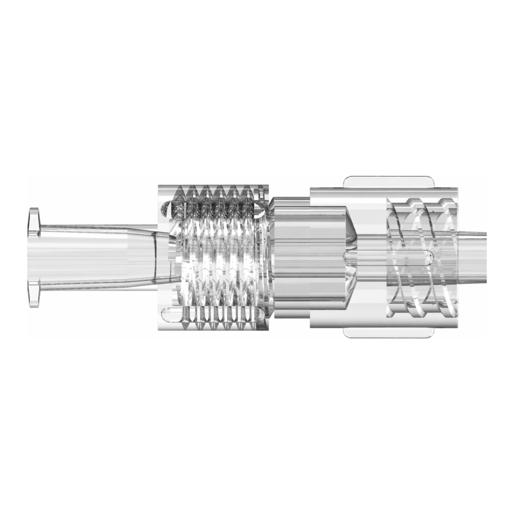 Tuohy Borst Adapter without side port, Body, Cap, 0.100” ID Gasket, DEHP-Free