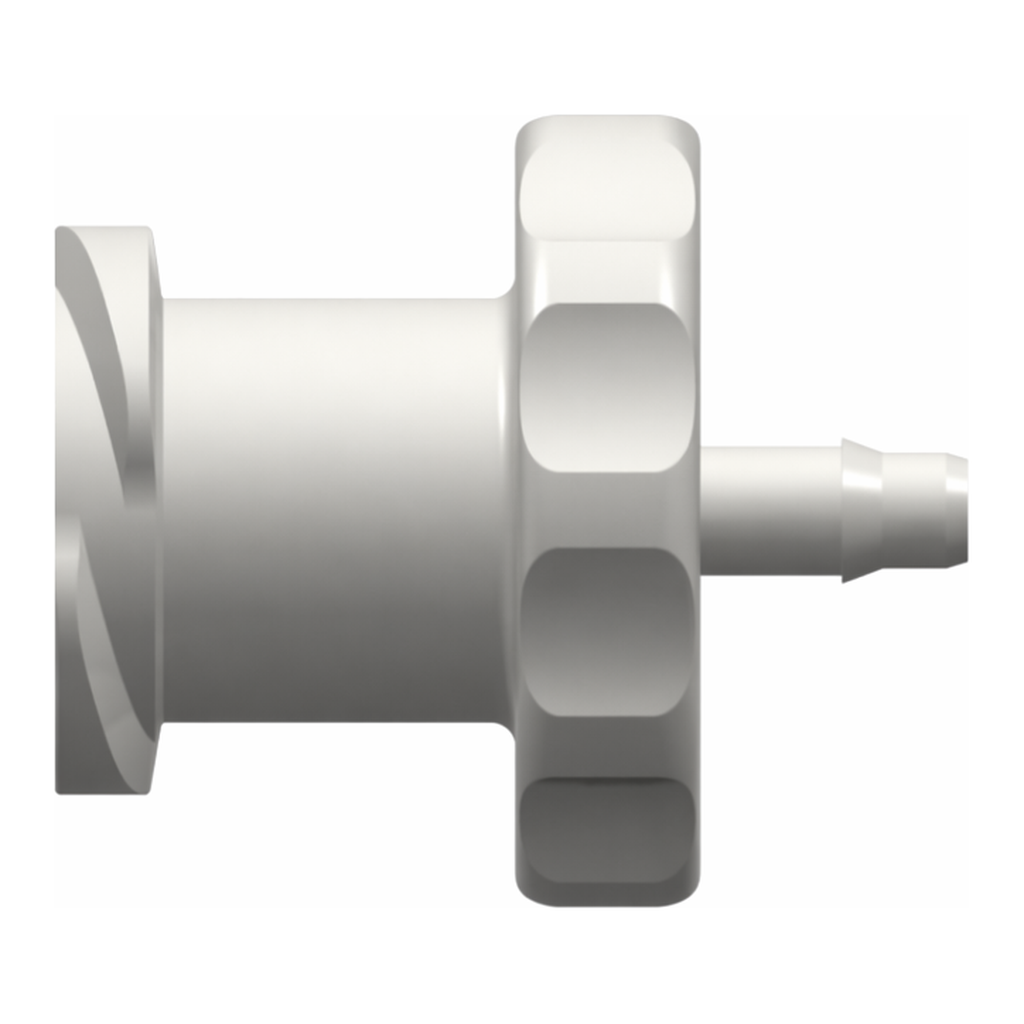 PRE-ECO377 FTLL410, Female Luer Thread Style to 400 Series Barb, 1/16` (1.6 mm) ID Tubing