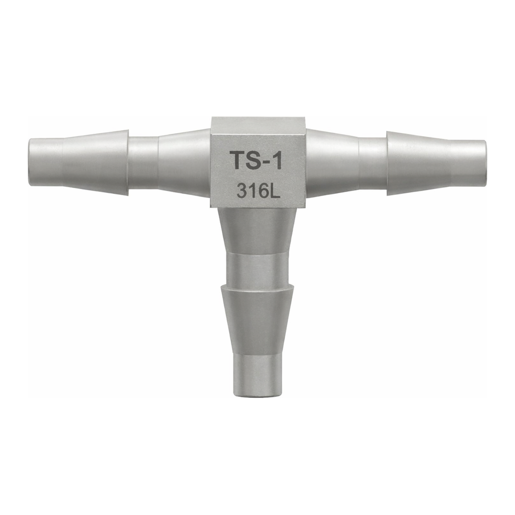 Tee Tube Fitting with Classic Series Barbs, 1/16` (1.6 mm) ID Tubing
