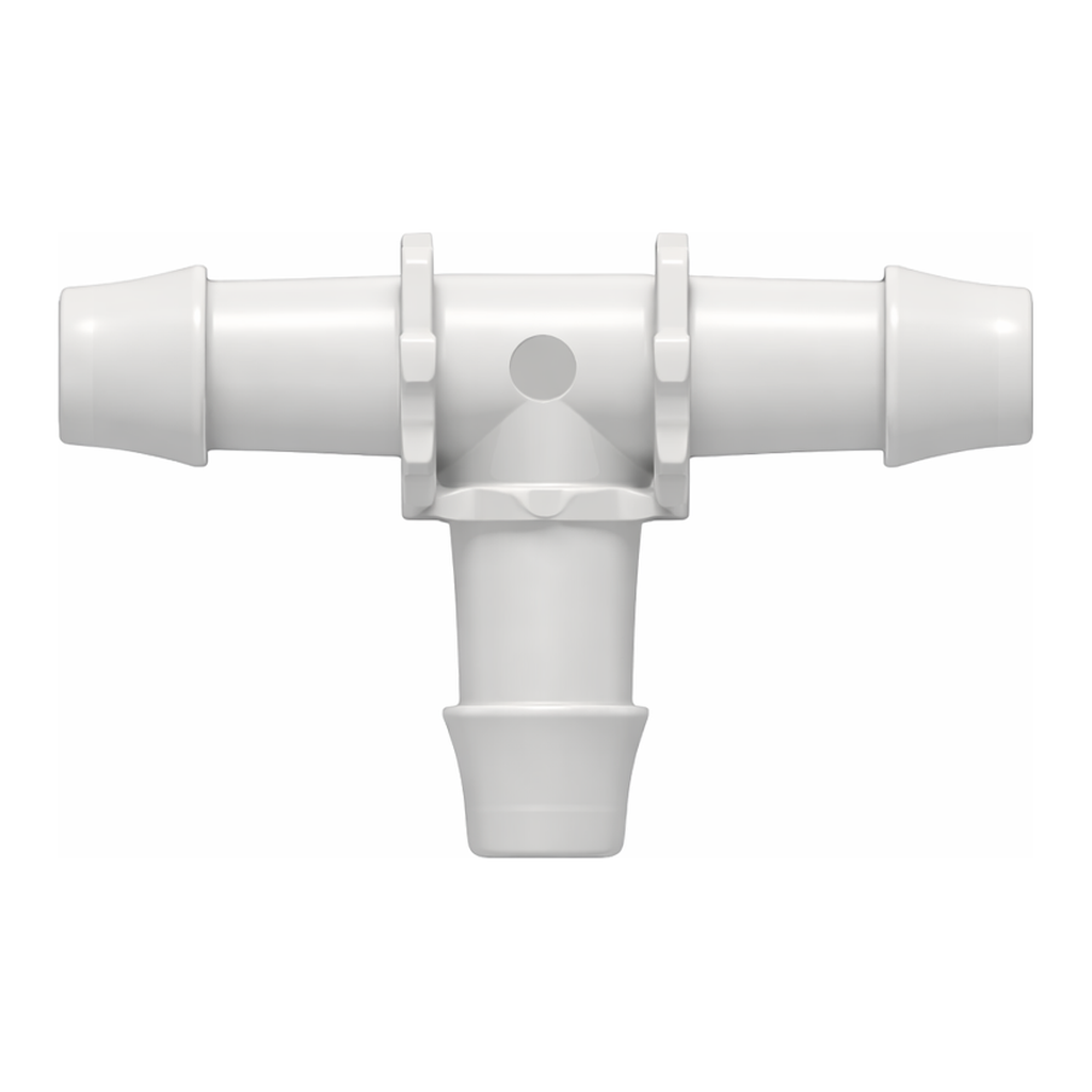 Tee Tube Fitting with 500 Series Barbs, 1.0` (25.4 mm) ID Tubing