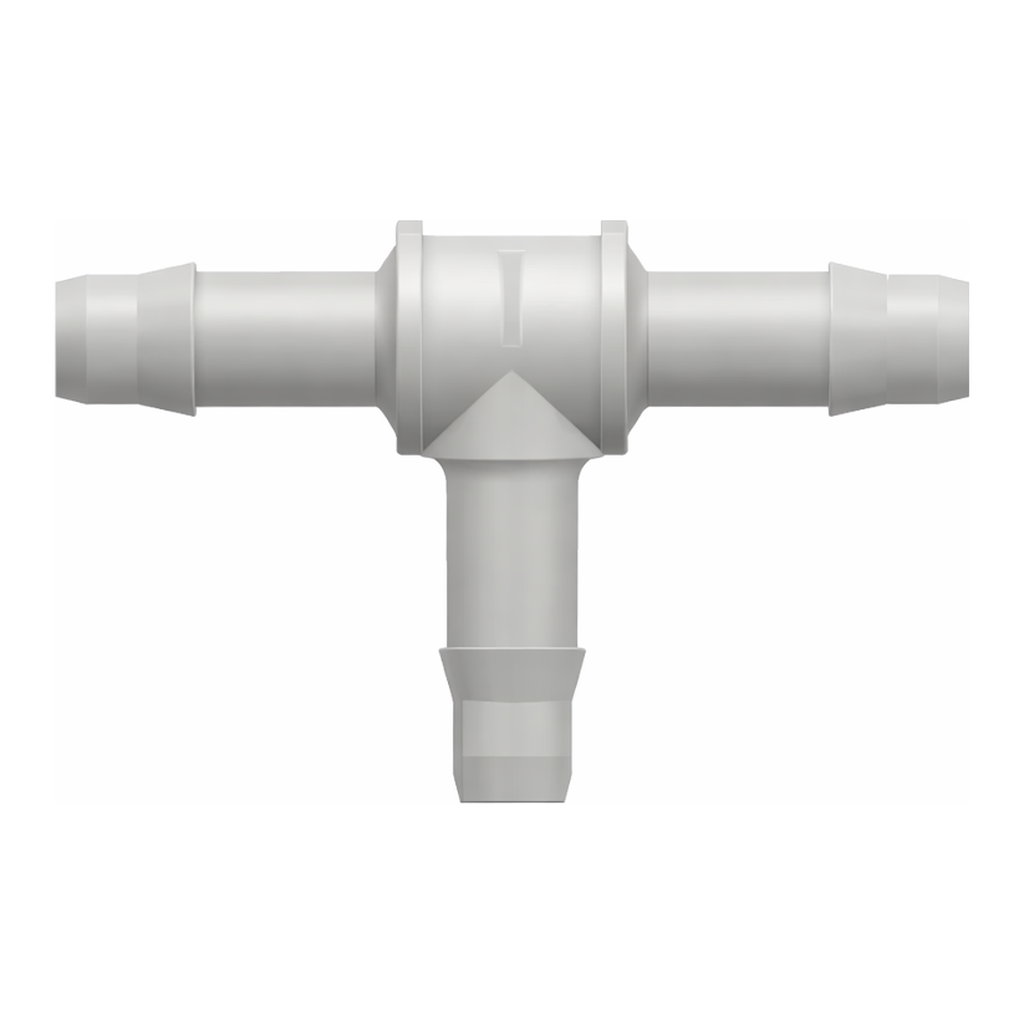 Tee Tube Fitting with 400 Series Barbs, 1/8` (3.2 mm) ID Tubing