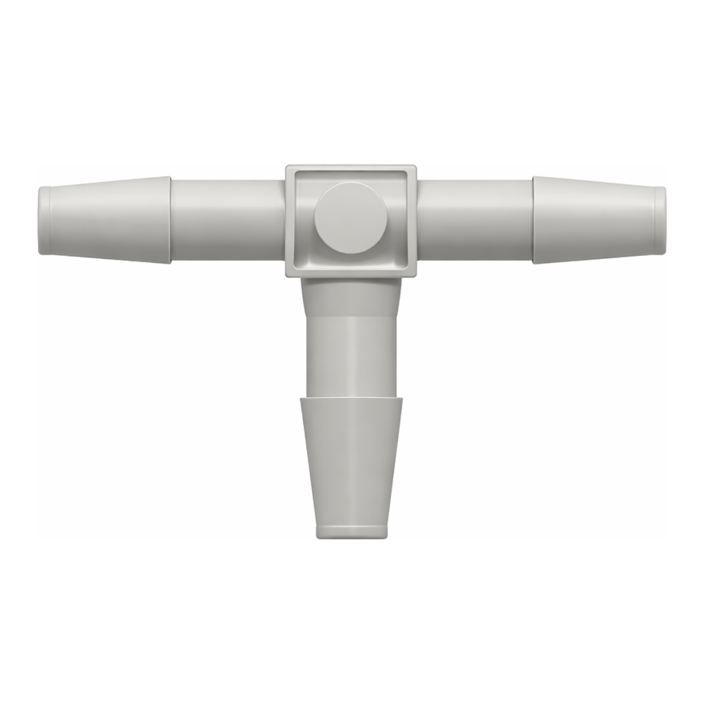 Tee Tube Fitting with Classic Series Barbs, 1/4` (6.4 mm) ID Tubing