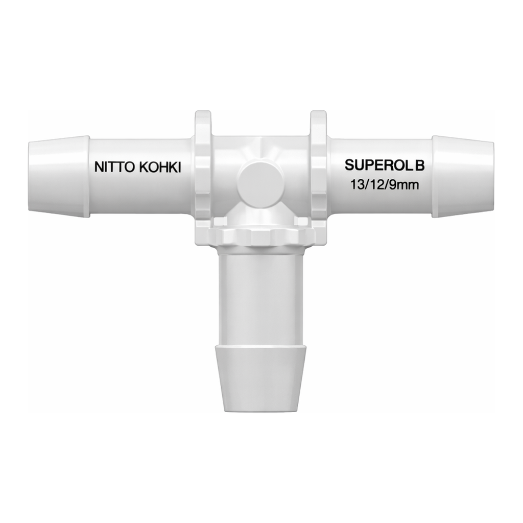 Tee Tube Fitting with 600 Series Barbs, 1/2` (12.7 mm) ID Tubing