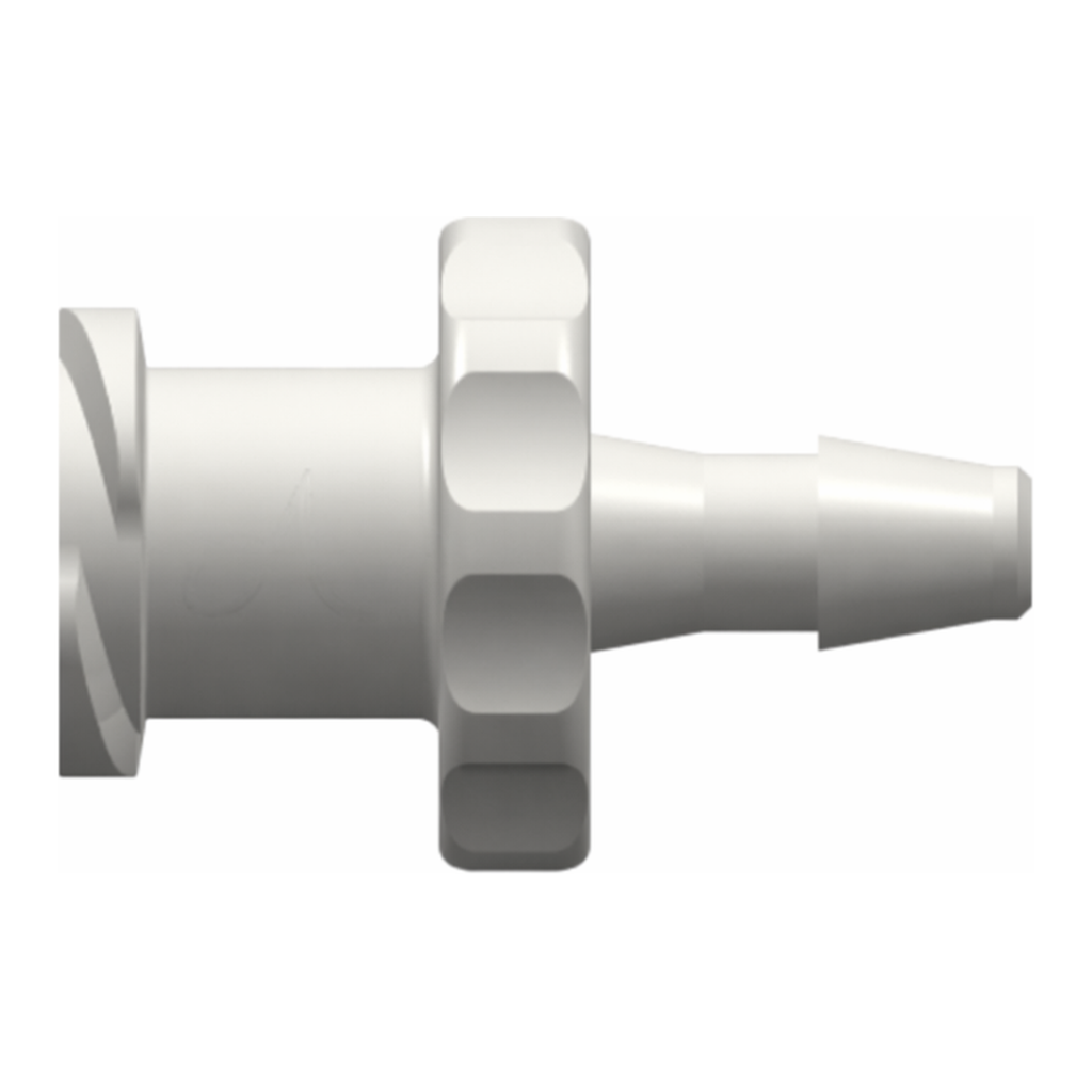 Female Luer Thread Style to 200 Series Barb, 3/32` (2.4 mm) ID Tubing