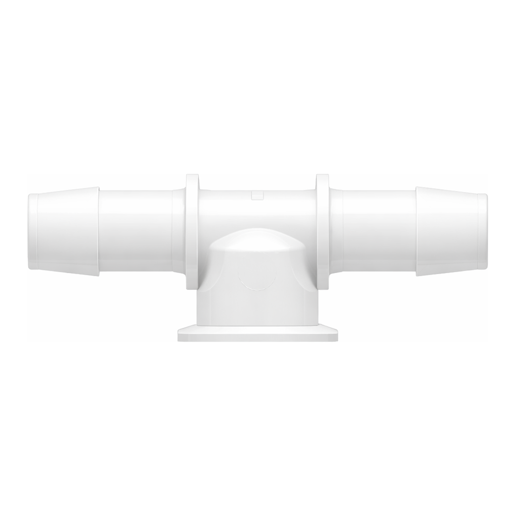 Sanitary Fitting Instrument Tee, Maxi Flange to 600 Series Barb, 1` (25.4 mm) Tubing ID, Animal-free Natural Polyethylene