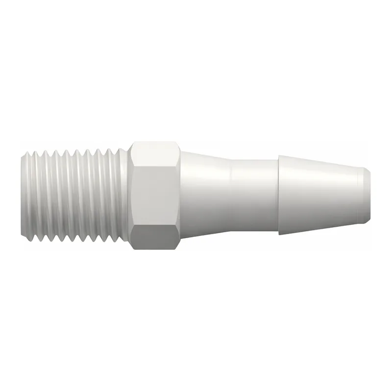 1/16-27 NPT Thread with 5/16` Hex to 200 Series Barb, 3/16` (4.8 mm) ID Tubing
