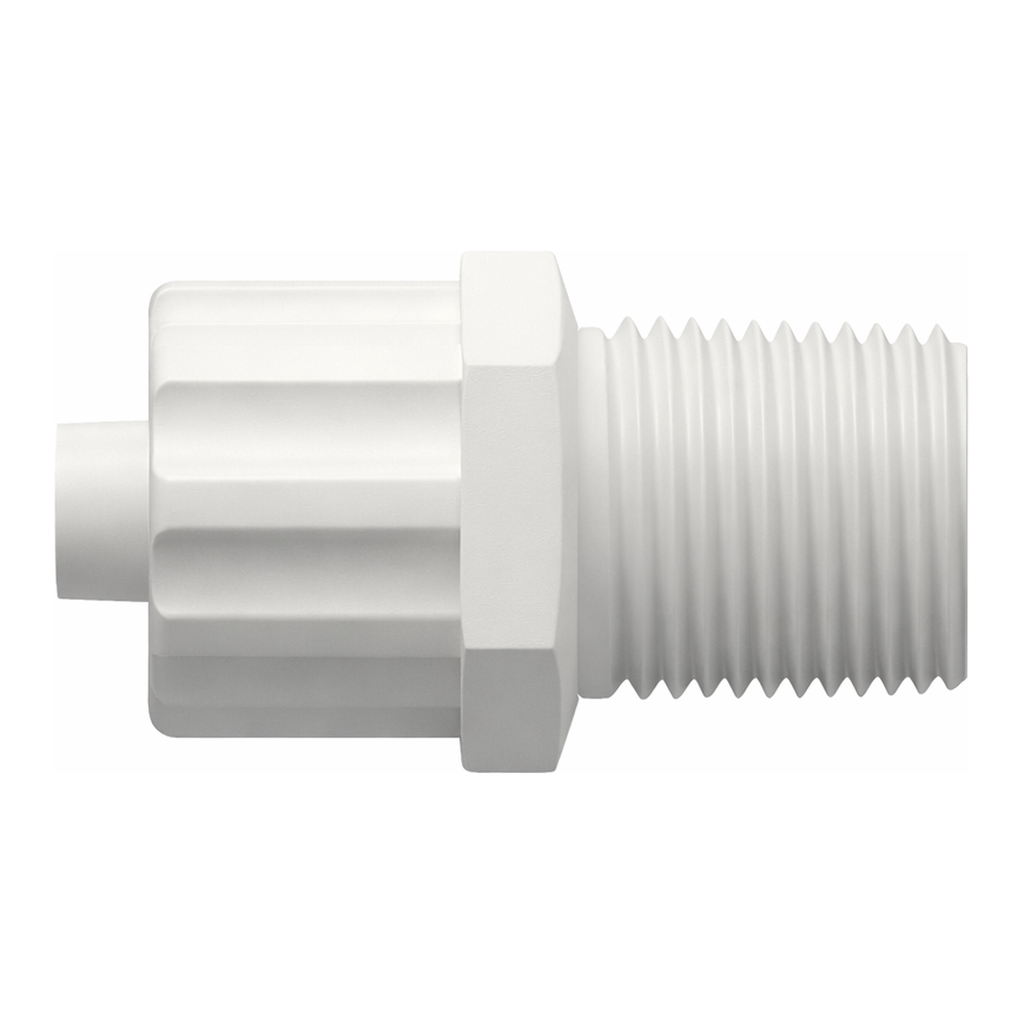 Male Luer Integral Lock Ring with 7/16` Hex to 1/8-27 NPT Thread