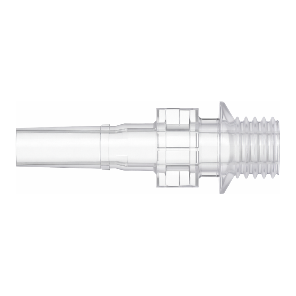 Male Luer with 5/16` Hex to 1/4-28 UNF Thread (May be used with separate rotating lock ring; FSLLR)