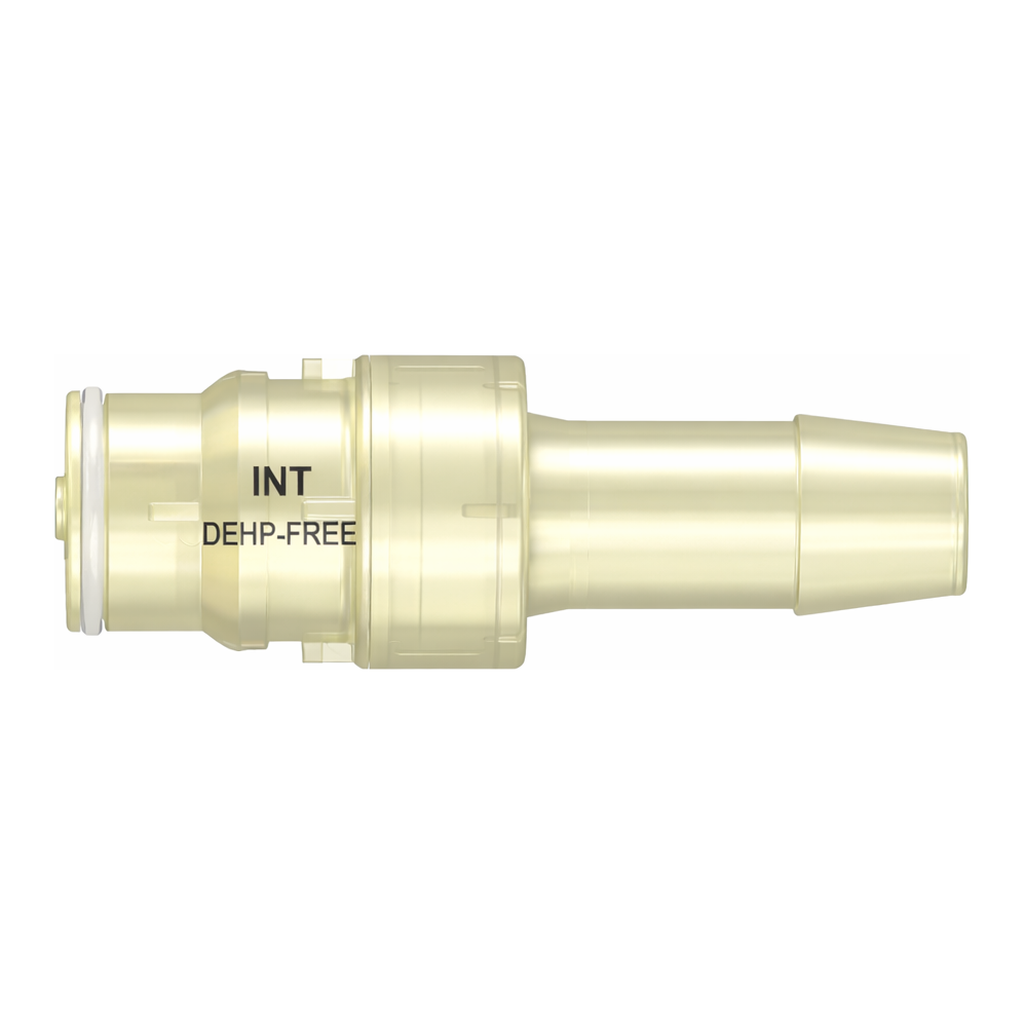 Spaulding Series Aseptic Disconnect Male Open Flow Connector, 600 Series Barb, 1/2" (12.7 mm) ID Tubing, Animal-Free PolySulfone