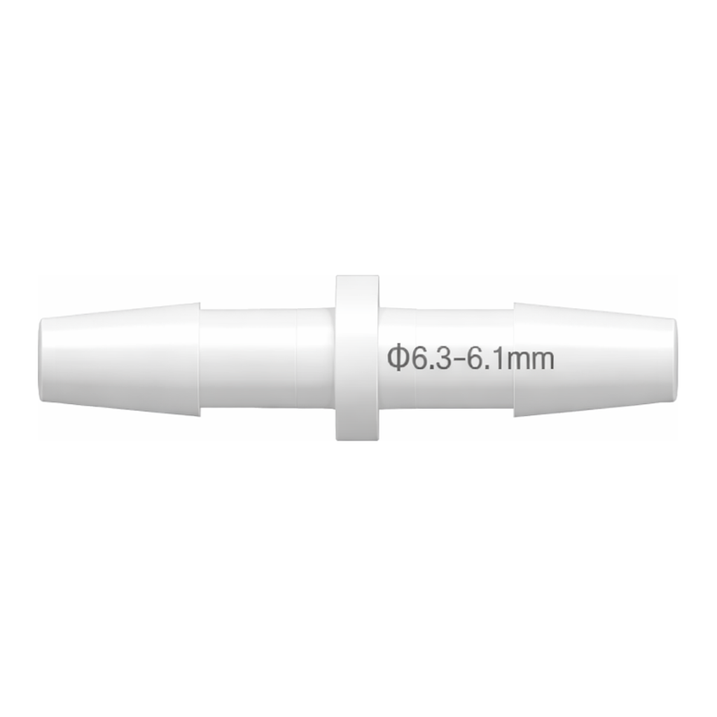 Straight Through Tube Fitting with Classic Series Barbs, 1/4` (6.4 mm) ID Tubing