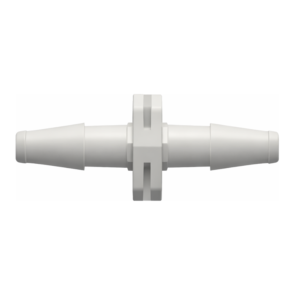 Straight Through Tube Fitting with Classic Series Barbs, 3/32` (2.4 mm) ID Tubing