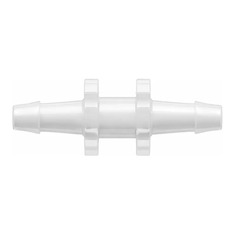 Straight Through Tube Fitting with 500 Series Barbs, 1/16` (1.6 mm) ID Tubing
