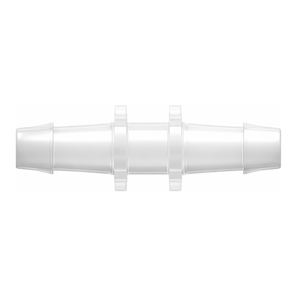 Straight Through Tube Fitting with 500 Series Barbs, 1/4` (6.4 mm) ID Tubing