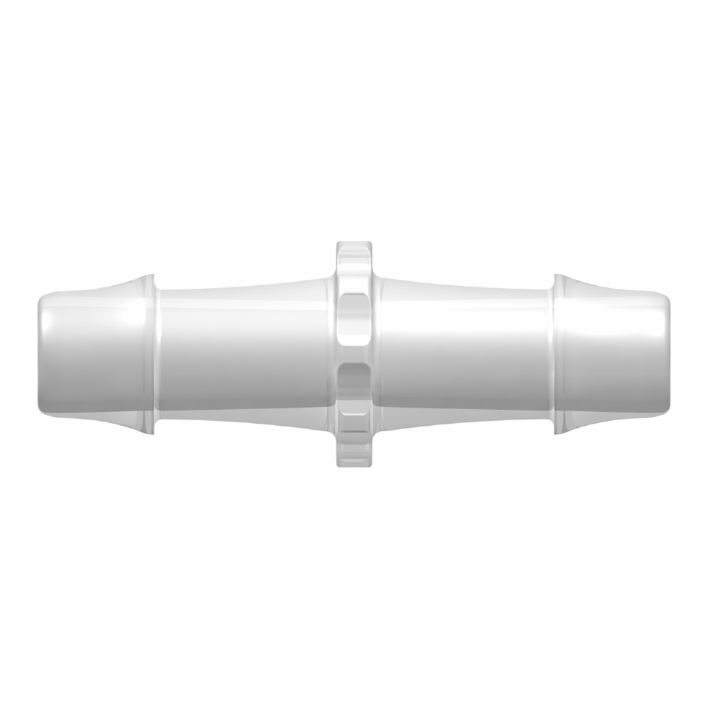 Straight Through Tube Fitting with 500 Series Barbs, 3/4` (19.0 mm) ID Tubing