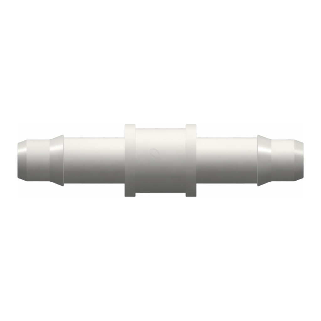 Straight Through Tube Fitting with 400 Series Barbs, 1/8` (3.2 mm) ID Tubing