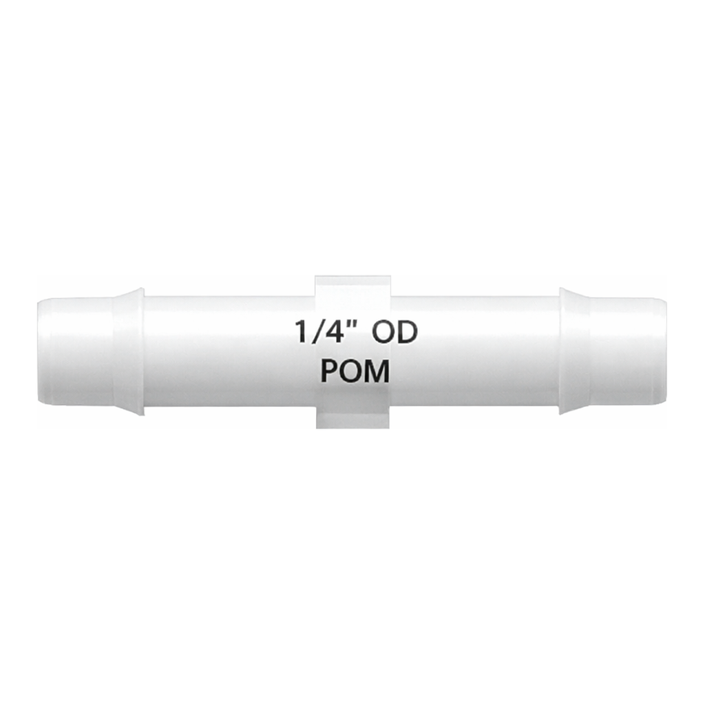 Straight Through Tube Fitting with 400 Series Barbs, 5/32` (4.0 mm) ID Tubing