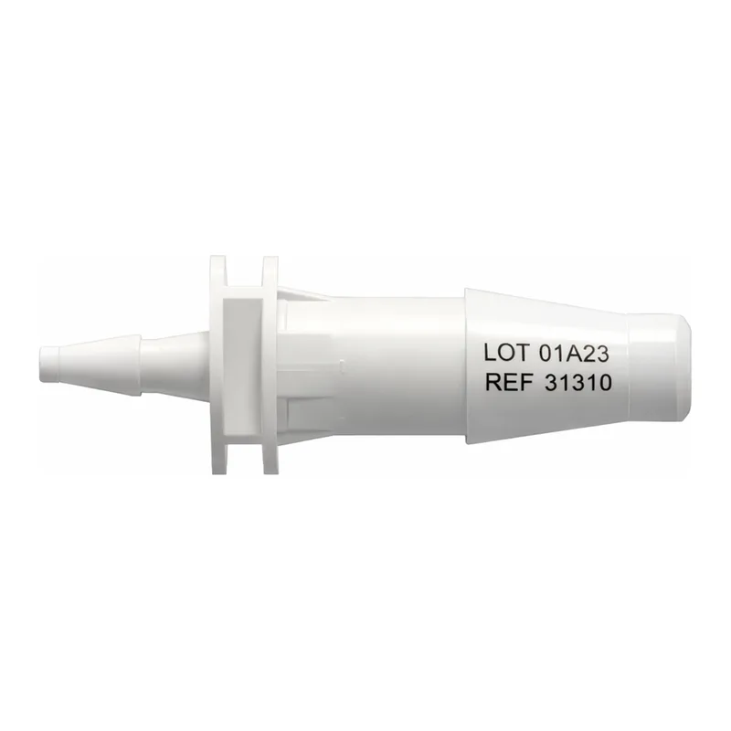 Straight Through Reduction Tube Fitting with Classic Series Barbs, 3/16` (4.8 mm) and 1/16` (1.6 mm) ID Tubing