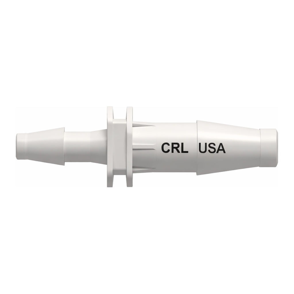 Straight Through Reduction Tube Fitting with Classic Series Barbs, 3/16` (4.8 mm) and 1/8` (3.2 mm) ID Tubing