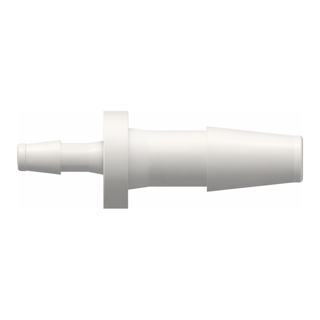 Straight Through Reduction Tube Fitting with Classic Series Barbs, 1/4` (6.4 mm) and 1/8` (3.2 mm) ID Tubing