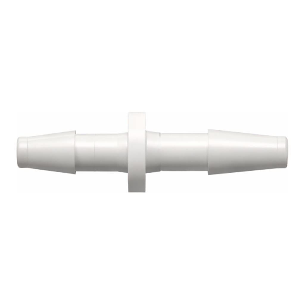 Straight Through Reduction Tube Fitting with Classic Series Barbs, 1/4` (6.4 mm) and 3/16` (4.8 mm) ID Tubing