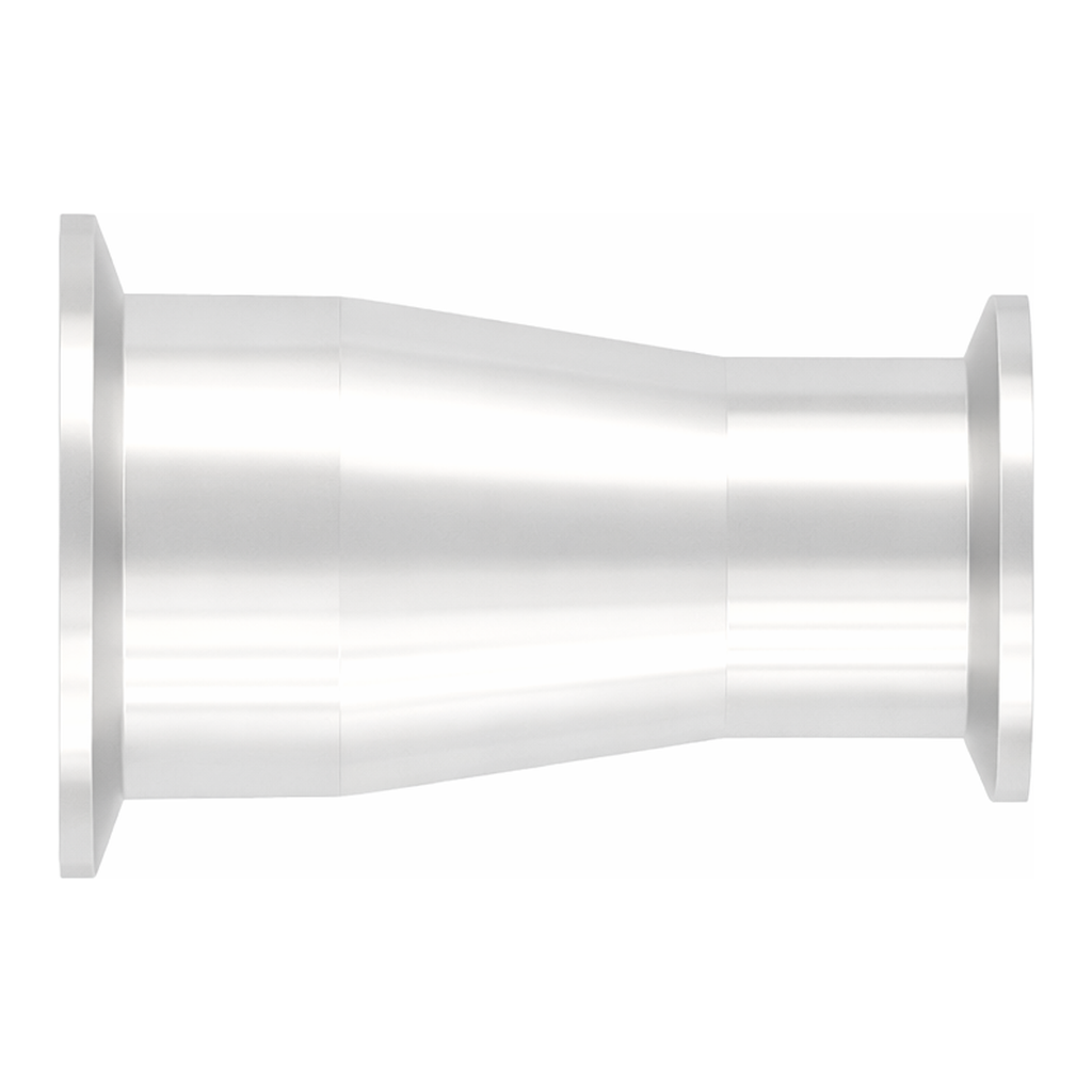 Sanitary Fitting, Concentric Reducer 2` (50.8mm) TC x 1.5` (38.1mm) TC, Animal-Free Nat PP