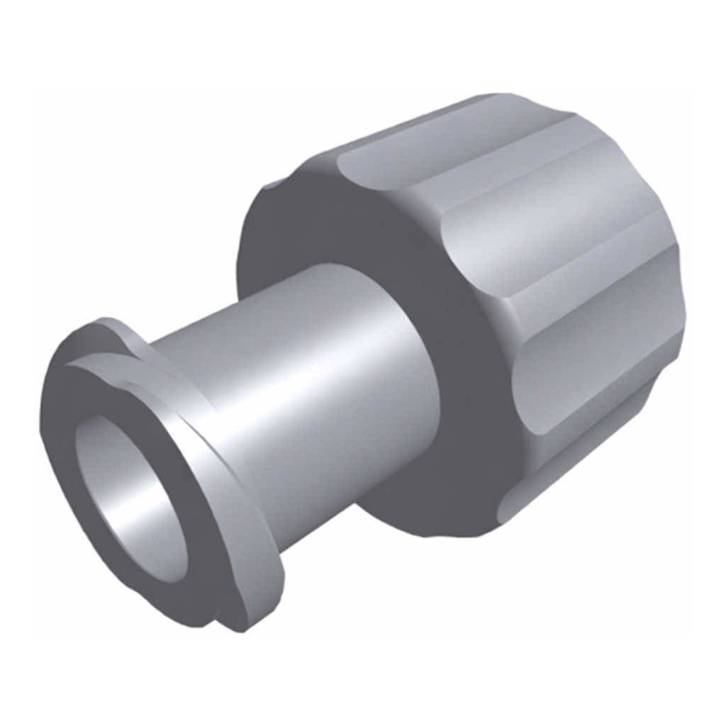Male Integral Luer Lock Ring with No Male Luer Taper to Female Luer Thread Syle Plug, Natural Polypropylene