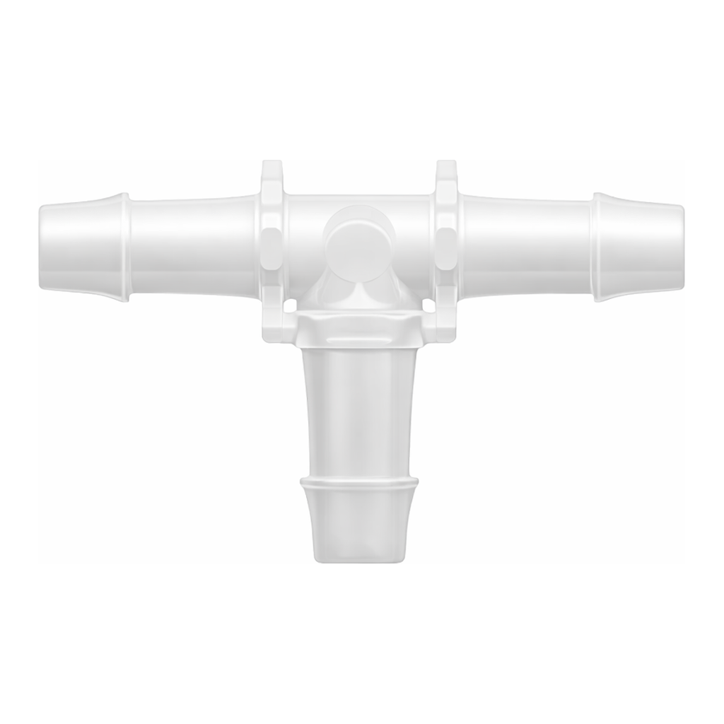Tee Tube Fitting with 500 Series Barbs, 3/8` (9.5 mm) ID Tubing
