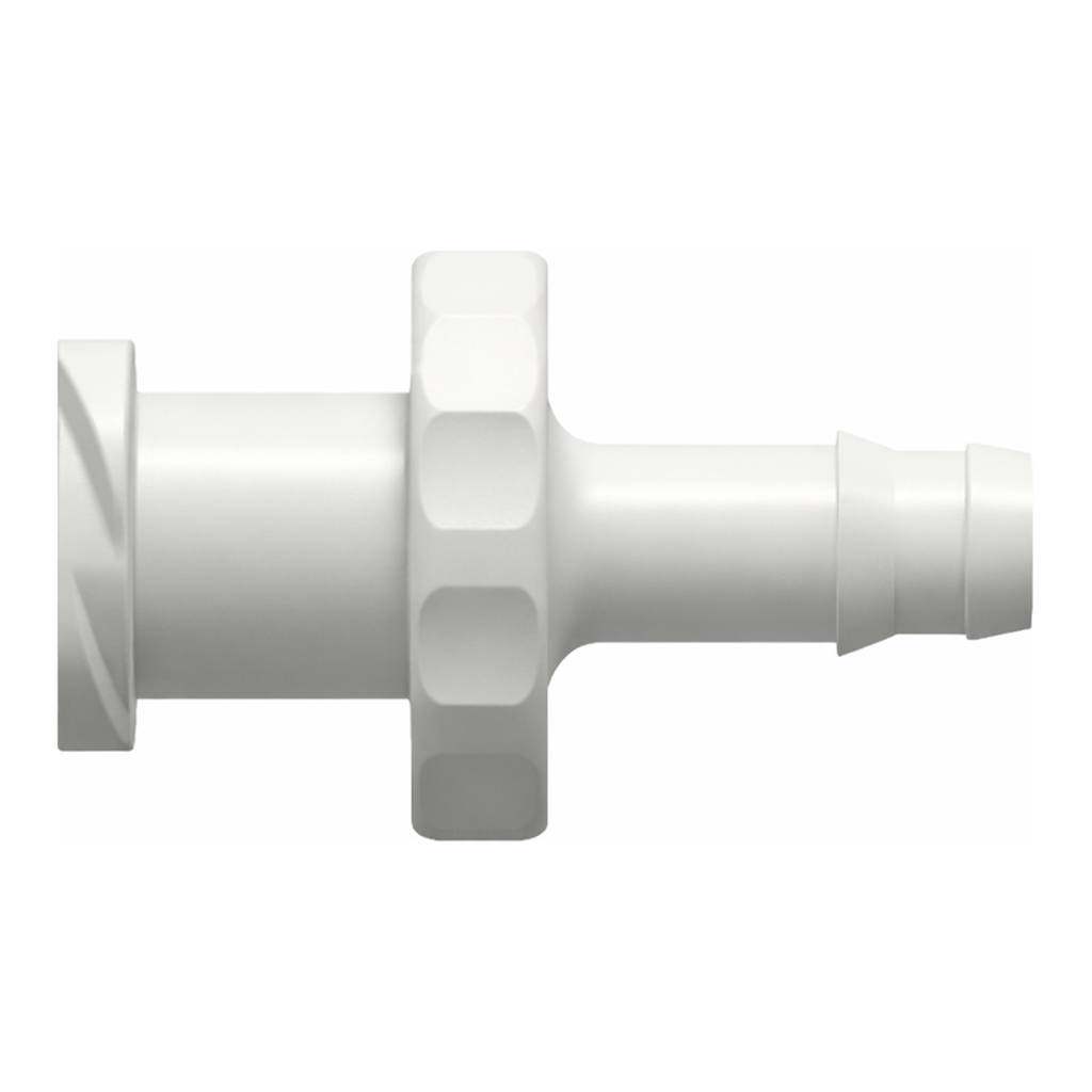 Female Luer Thread Style to 400 Series Barb, 1/8` (3.2 mm) ID Tubing
