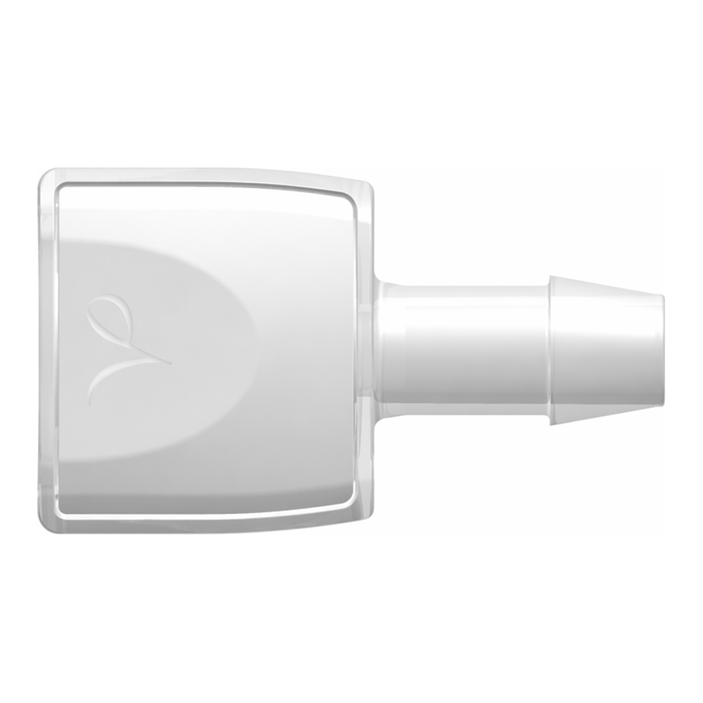 RQX Series Female Open Flow Connector, 600 Series Barb, 3/8` (9.5 mm) ID Tubing