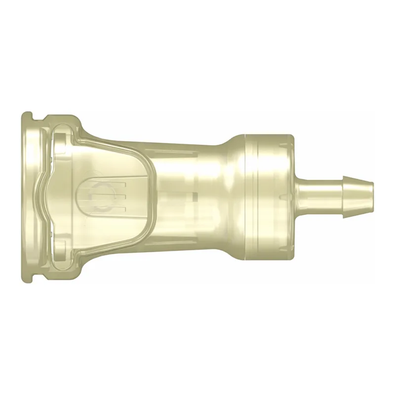 Spaulding Series Aseptic Disconnect Female Valved Connector, 600 Series Barb, 1/4` (6.4 mm) ID Tubing, Animal-Free PolySulfone