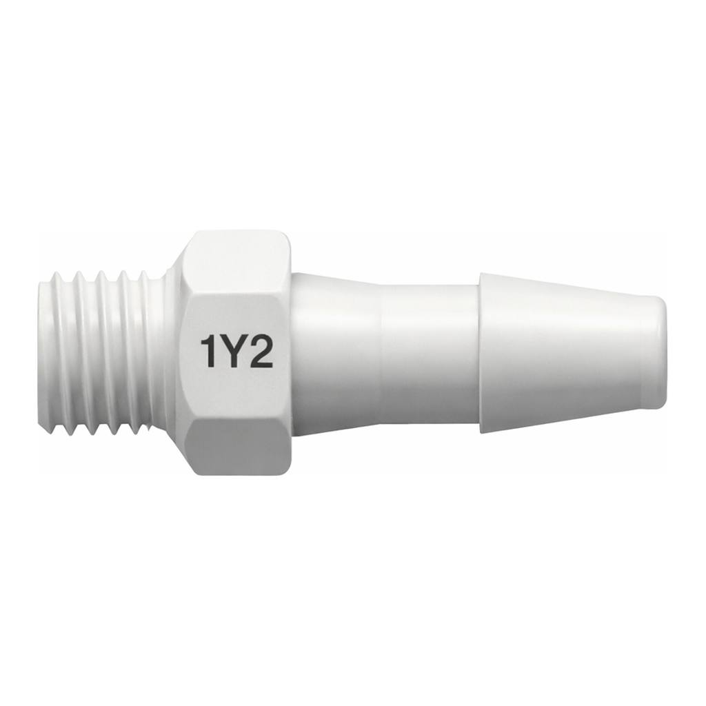 10-32 UNF Thread with 1/4` Hex to 200 Series Barb, 1/8` (3.2 mm) ID Tubing