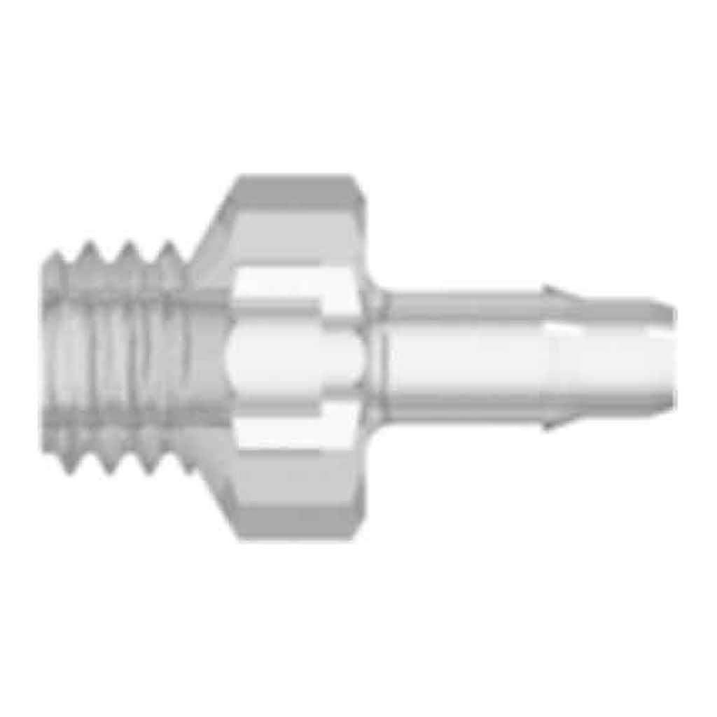 10-32 UNF Thread with 1/4` Hex to 400 Series Barb, 3/32` (2.4 mm) ID Tubing