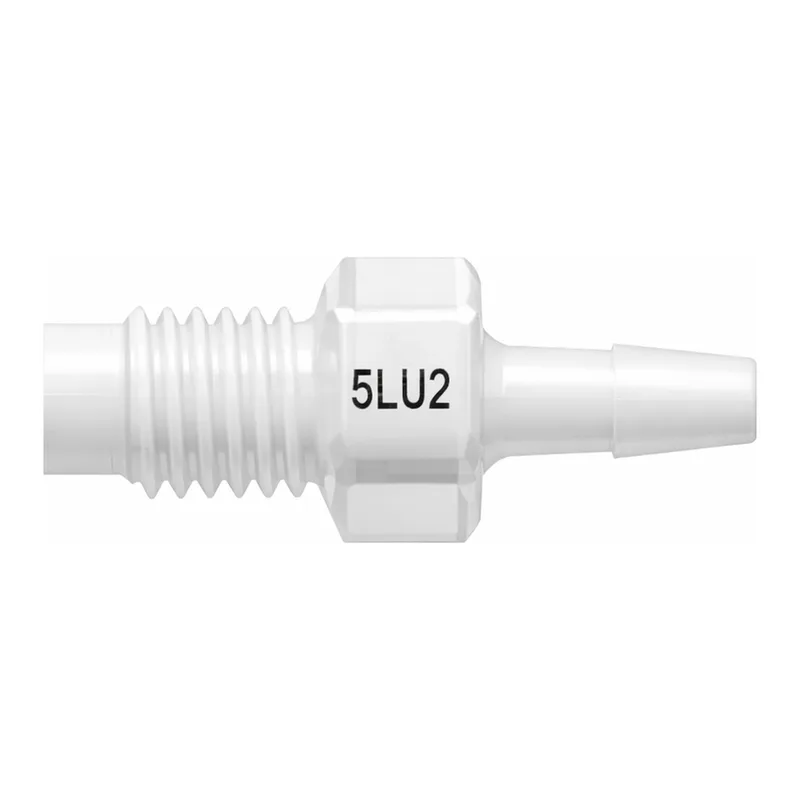 M6x1 Thread with 5/16` Hex to 200 Series Barb, 3/32` (2.4 mm) ID Tubing