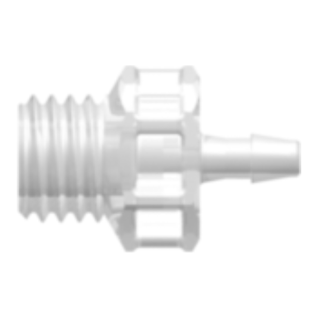 1/4-28 UNF Thread with 5/16` Hex to 200 Series Barb, 1/16` (1.6 mm) ID Tubing