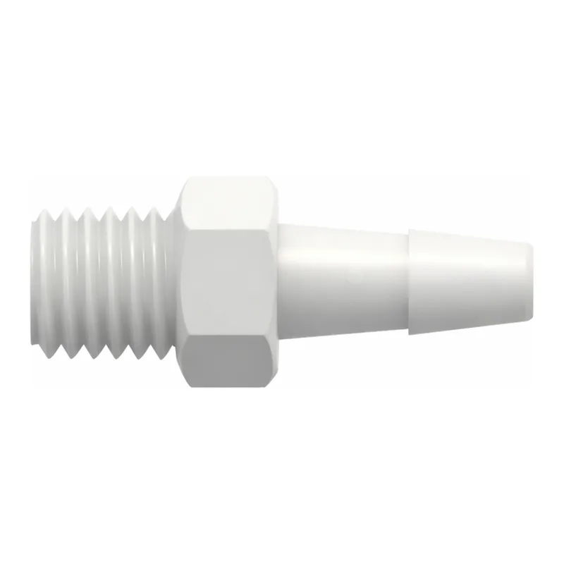 10-32 Special Tapered Thread with 1/4` Hex to 200 Series Barb, 3/32` (2.4 mm) ID Tubing