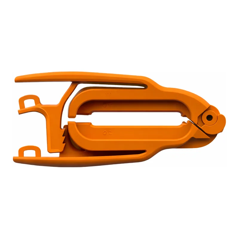 PharmaLok™ Tube Clamp, wall thickness 1/8” (3.2mm) to 1/4” (6.4mm), max OD 1” (25.4mm), Glass filled orange nylon