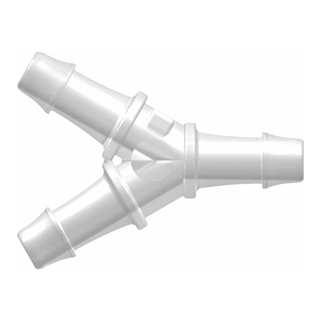 Y Tube Fitting with 500 Series Barbs, 1/8` (3.2 mm) ID Tubing