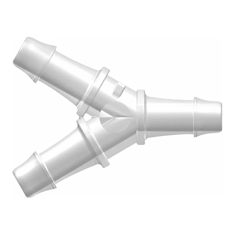 Y Tube Fitting with 500 Series Barbs, 1/4` (6.4 mm) ID Tubing