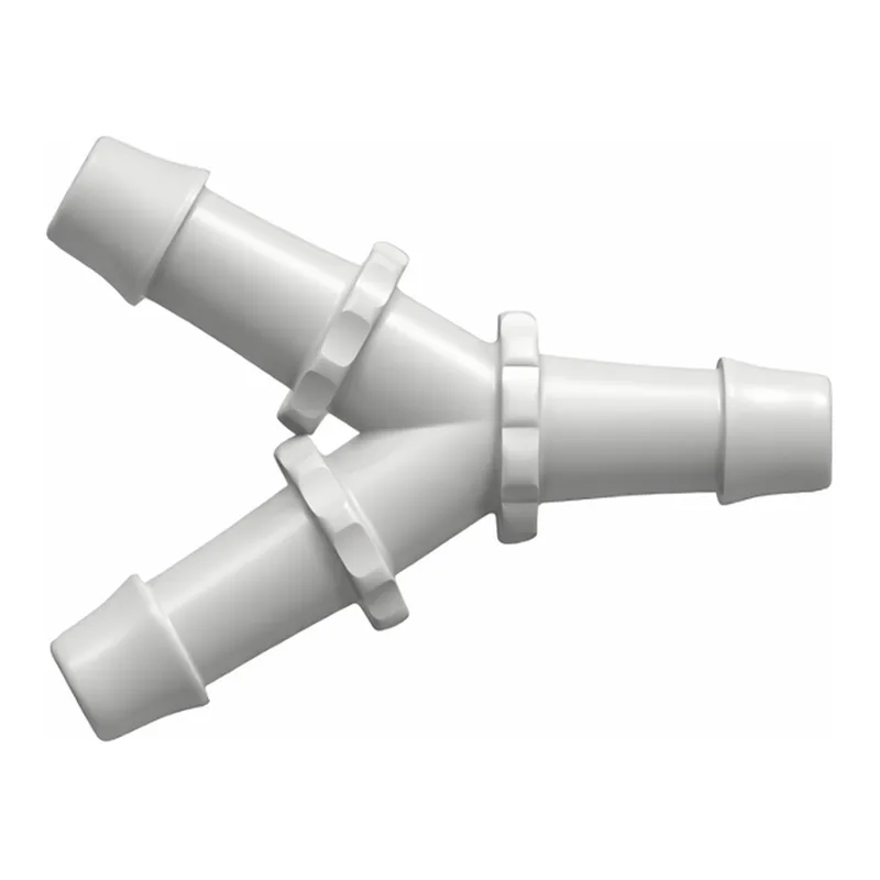 Y Tube Fitting with 500 Series Barbs, 5/8` (16.0 mm) ID Tubing