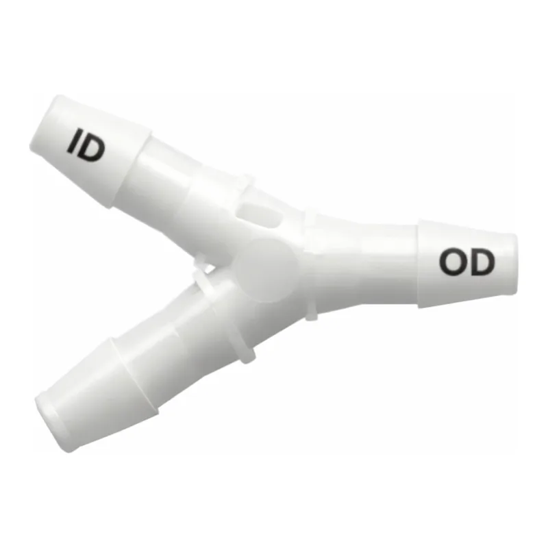 Y Tube Fitting with 200 Series Barbs, 3/32` (2.4 mm) ID Tubing