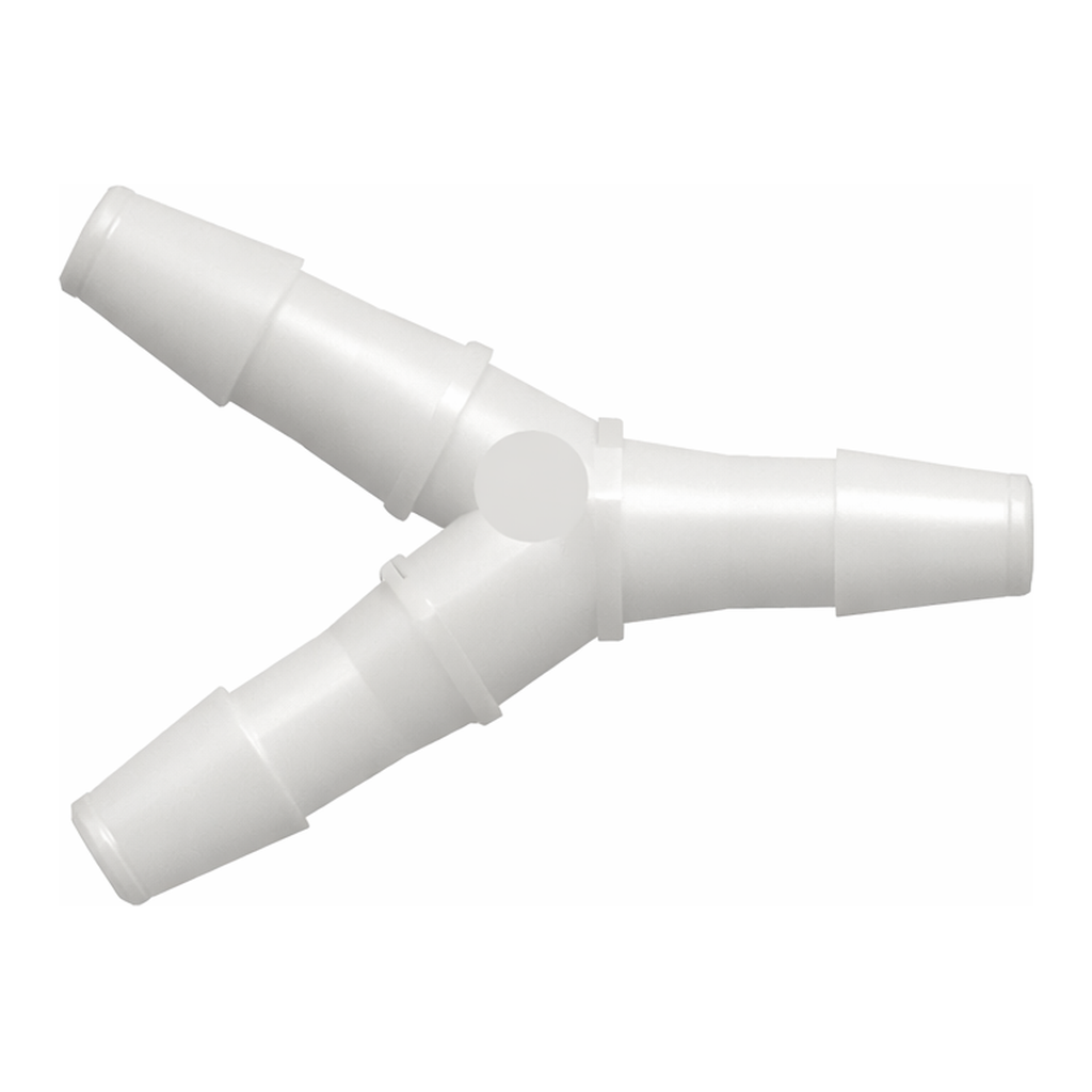 Y Tube Fitting with 200 Series Barbs, 1/8` (3.2 mm) ID Tubing