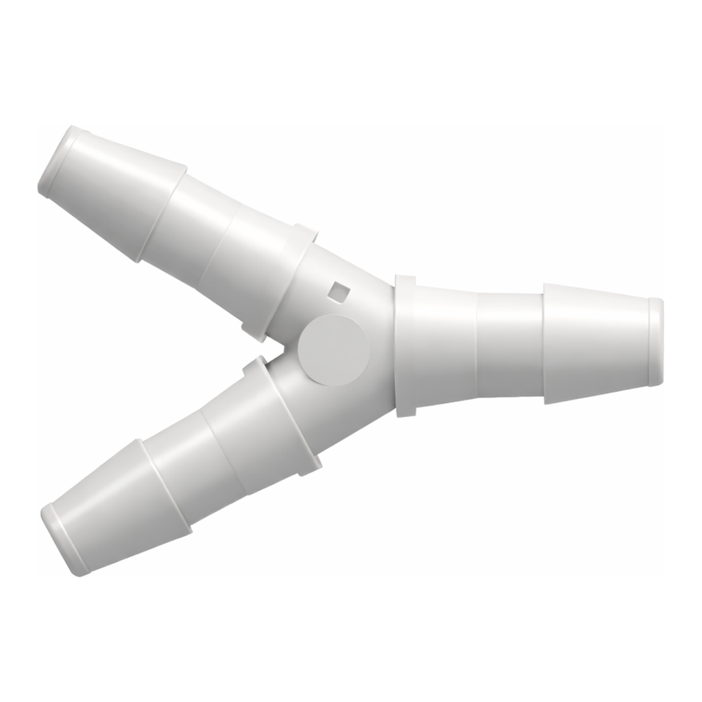 Y Tube Fitting with 200 Series Barbs, 5/32` (4.0 mm) ID Tubing