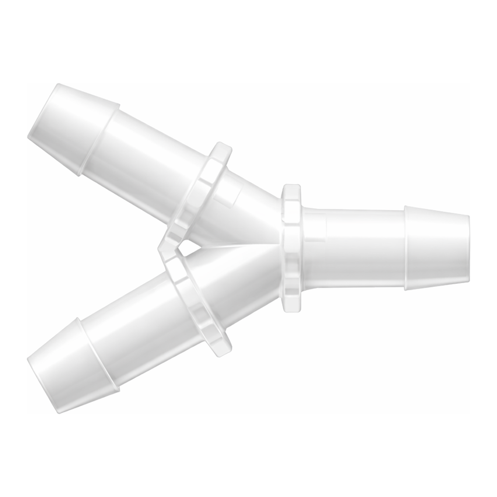 Y Connector with 600 Series Barbs, 3/8` (9.5 mm) ID Tubing