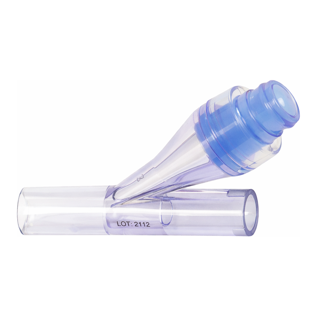 Needlefree Swabable Valve Female Luer Y Port to 4.01mm Tube Sockets, Copolyester