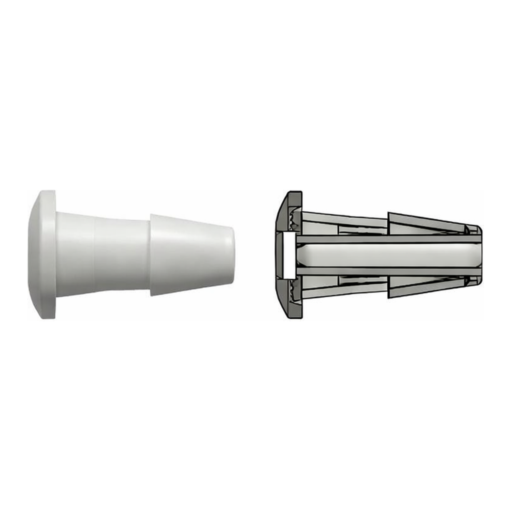 Press-In Plug with 200 Series Barb, 1/8` (3.2 mm) ID Tubing