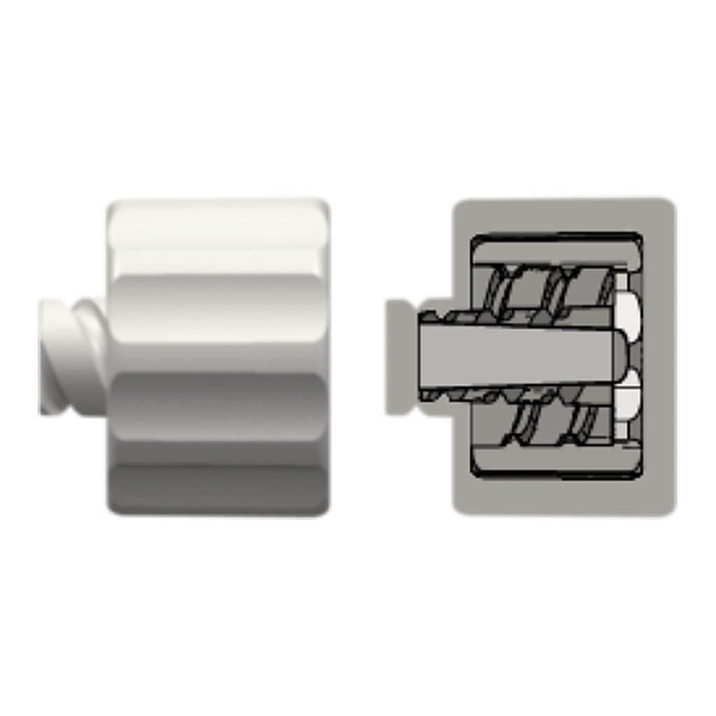 Male Luer Integral Lock Ring Vented Plug, Closed at Grip